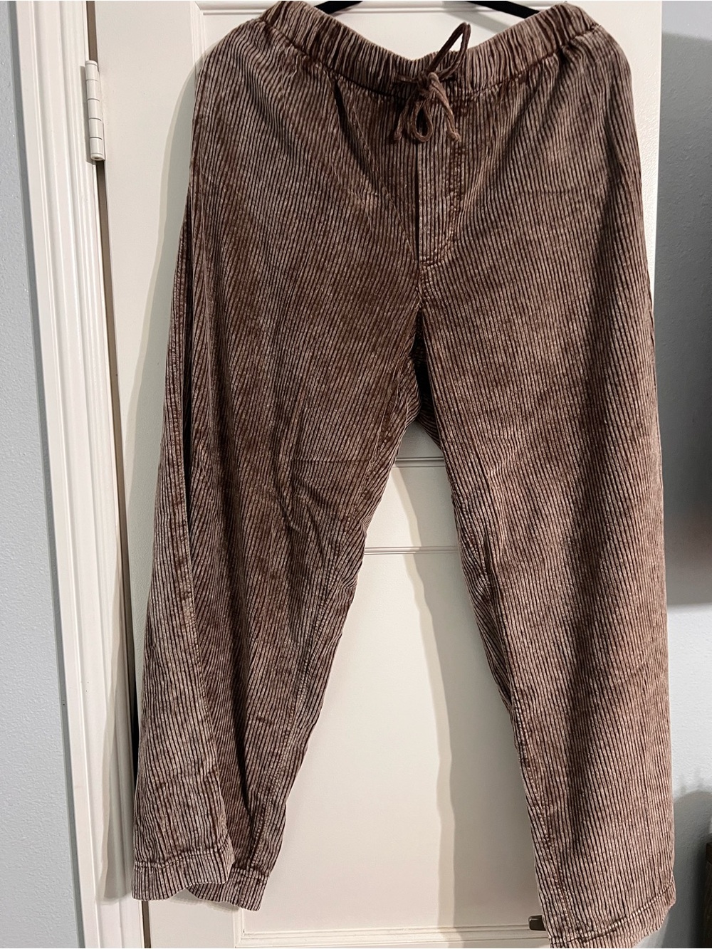 American Eagle Outfitters Brown Corduroy Wide Leg Drawstring Pants